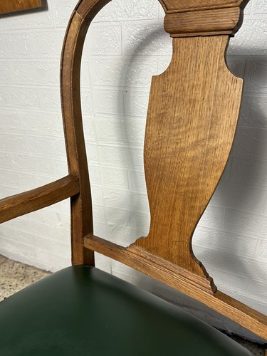 Stuhl Armlehnenstuhl Schreibtischstuhl Eiche Leder Sessel Barock antik Thron - Bild 11 von 15