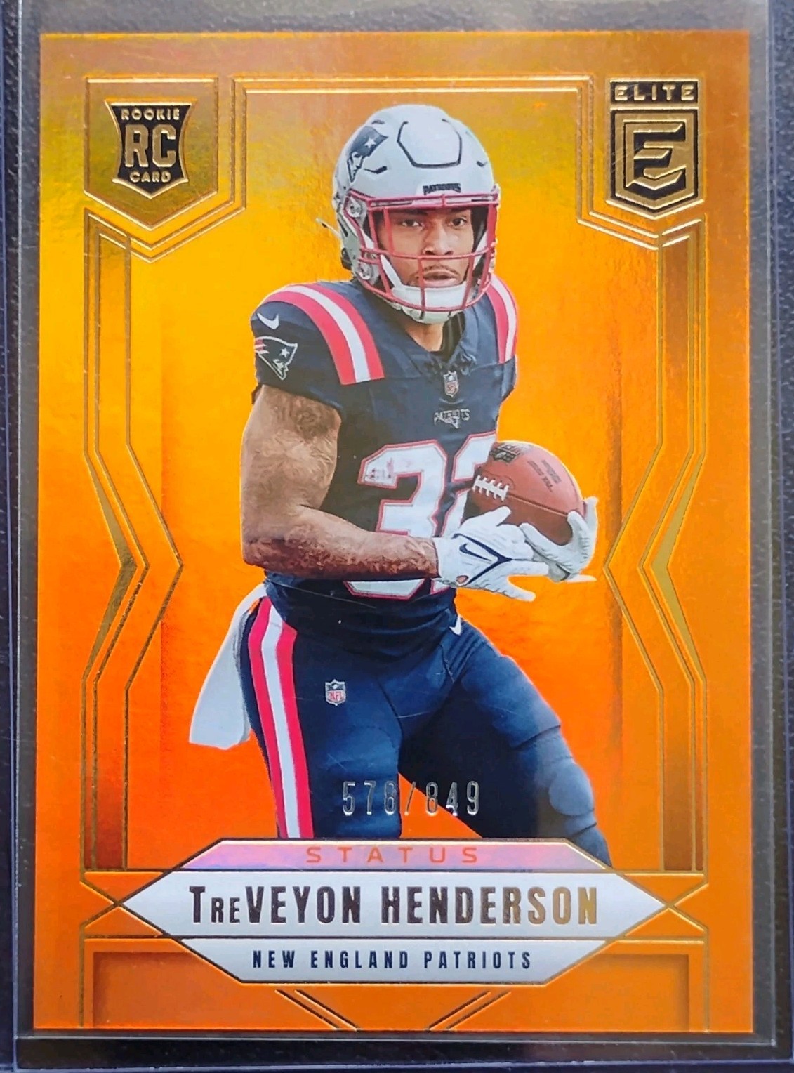 2025 Panini Donruss Elite RC Treveyon Henderson #152 Status Orange /849 New Engl