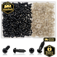 Sicherheitsaugen 6mm Schwarz 150 St&uuml;ck Kunststoff f&uuml;r H&auml;keltiere Basteln