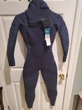 New Roxy Women's Swell Series 5/4/3 mm Chest Zip Hooded Wetsuit Sz 6
