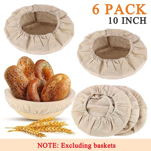 6 Packs Round Bread Proofing Basket Cloth Liner Rattan Baking Dough Basket Co... - Picture 2 of 6