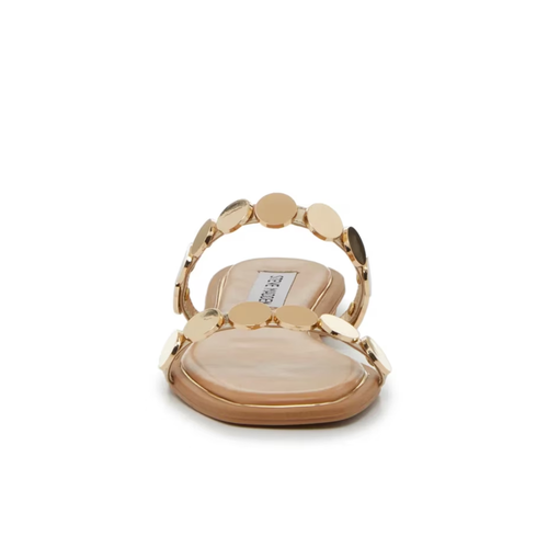 Steve Madden Karlie Sandalen Damen 7 Gold Metallic Medaillons Riemen Pantoletten GAL480 - Bild 6 von 16