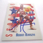 HERSEY HAWKINS SIGNED 1992 SKYBOX BASKETBALL TRADING CARD #551 TEAM USA
