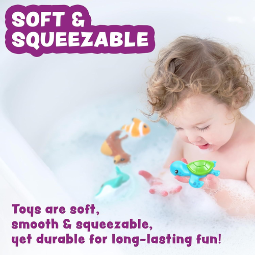 Tub Works® Marine™ Mold Free Bath Toys, 6 Pack | Sealed, No Hole Toys... - Picture 5 of 8
