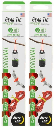 Nite Ize 8-Pack Gear Tie Assortment, 3"/6"/12"/18" - Assorted Colors (2-Pack) - 第 1/2 張圖片