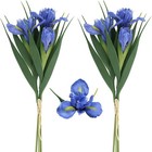 6 Pcs Iris Flower, Artificial Flowers for Decoration, Fake Latex Bouquet Blue 