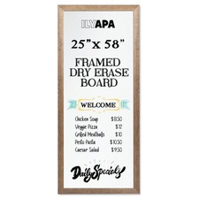 Extra Large Wood Framed Magnetic Dry Erase Board for Wall - 58 x 25 Inches Brown