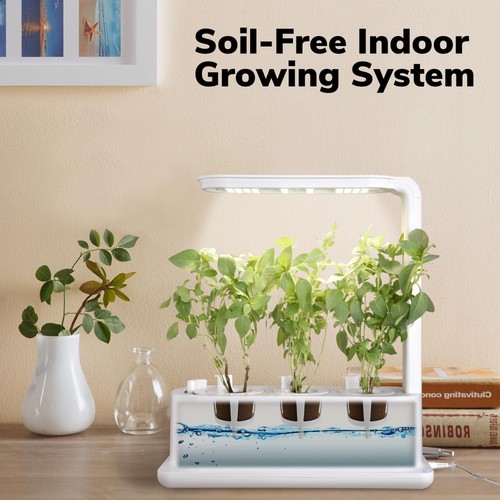 3 Pots Hydroponic Growing System with LED Light Indoor Herb Garden Home Kitchen - Picture 2 of 12
