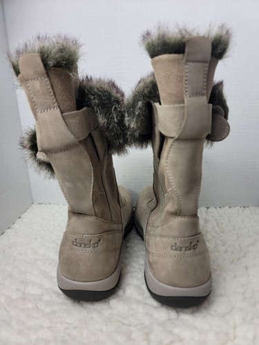 Dansko Women Boots Size 7.5 Brown Leather Faux Fur lined Waterproof Vibram Sole - Picture 4 of 9