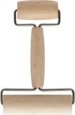 Double Dough Roller, Includes 4.125 and 2.375-Inch Wide Cylinders, Rubberwood