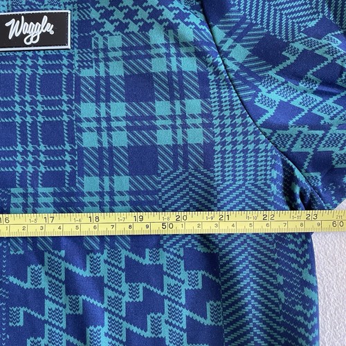 Waggle Houndstooth Haze Men Size XL 1/4 Zip Golf Pullover Hoodie Blue Green - Picture 9 of 10