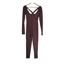 NWT Free People Relieve Crossback Jumpsuit in Seaside Cottage Brown Womens Small