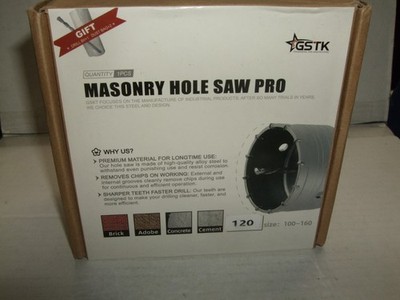 GSTK Masonry Hole Saw Pro 4 3/4'' (120mm) with Arbor