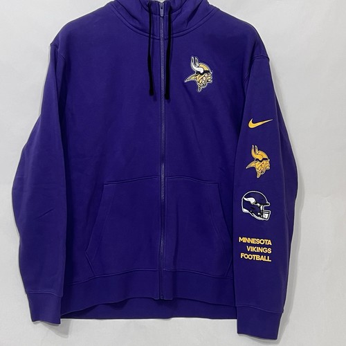 Nike Herren 2XL Minnesota Vikings Logo NFL Full Zip Fleece Football Spiel Jacke Neu - Bild 1 von 14