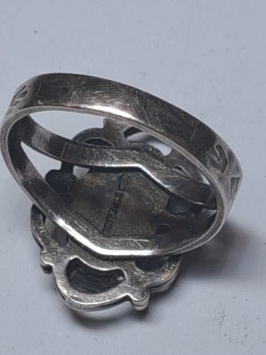 Silberfarbene filigrane Perlen Faux Türkis Südwesten Tribal Stil Ring-Größe 6 - Bild 4 von 12