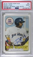2018 Topps Heritage Minor League Edition Real One Shed Long PSA 9 MINT Auto 8d2