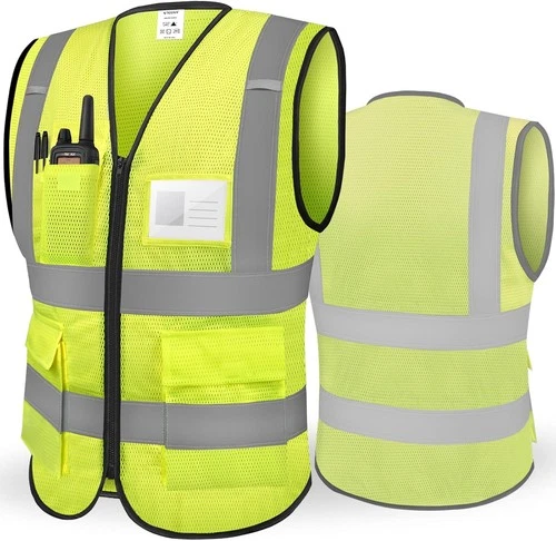 XL Safety Vest -Class 2 High Visibility Reflective Yellow Safety Vest - product listing photo
