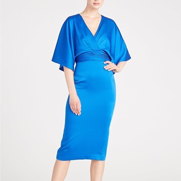 knee length dresses for ladies Theia Laurie Jacquard Midi Dress main image 1