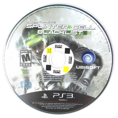 Tom Clancy's Splinter Cell Blacklist Playstation 3 Authentic Tested Disc Only