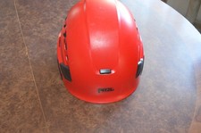 PETZL Hard Hat: Red, No Graphics, Ratchet (6-Point), Ratchet, ABS, Side-Slots, P