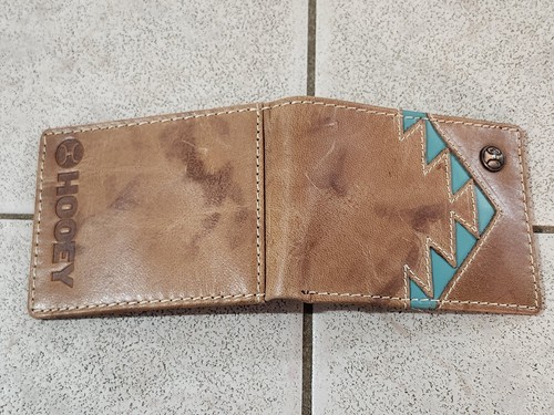 Hooey Mens Tonkawa Western Bifold Wallet Leather Laser Cut Aztec Brown HBF006 - Picture 12 of 14