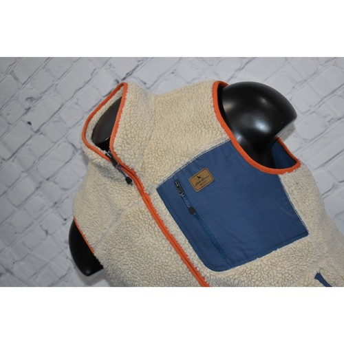 Eddie Bauer Fleece Jacket Vest Plush Mens Size XL Camping Hiking Polyester Tan - Picture 8 of 8