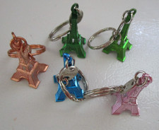 New NWOT Paris France Eiffel Tower Multi Color Key Chains X 5 From Disney Epcot