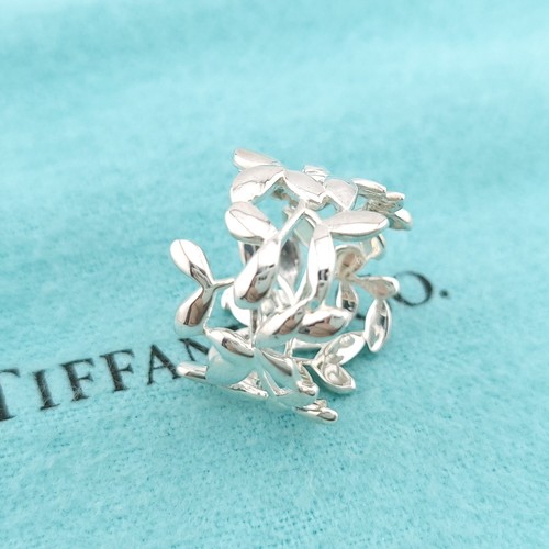 Tiffany & Co. Paloma Picasso Sterlingsilber breiter Olivenblatt Bandring Größe 7 - Bild 1 von 8