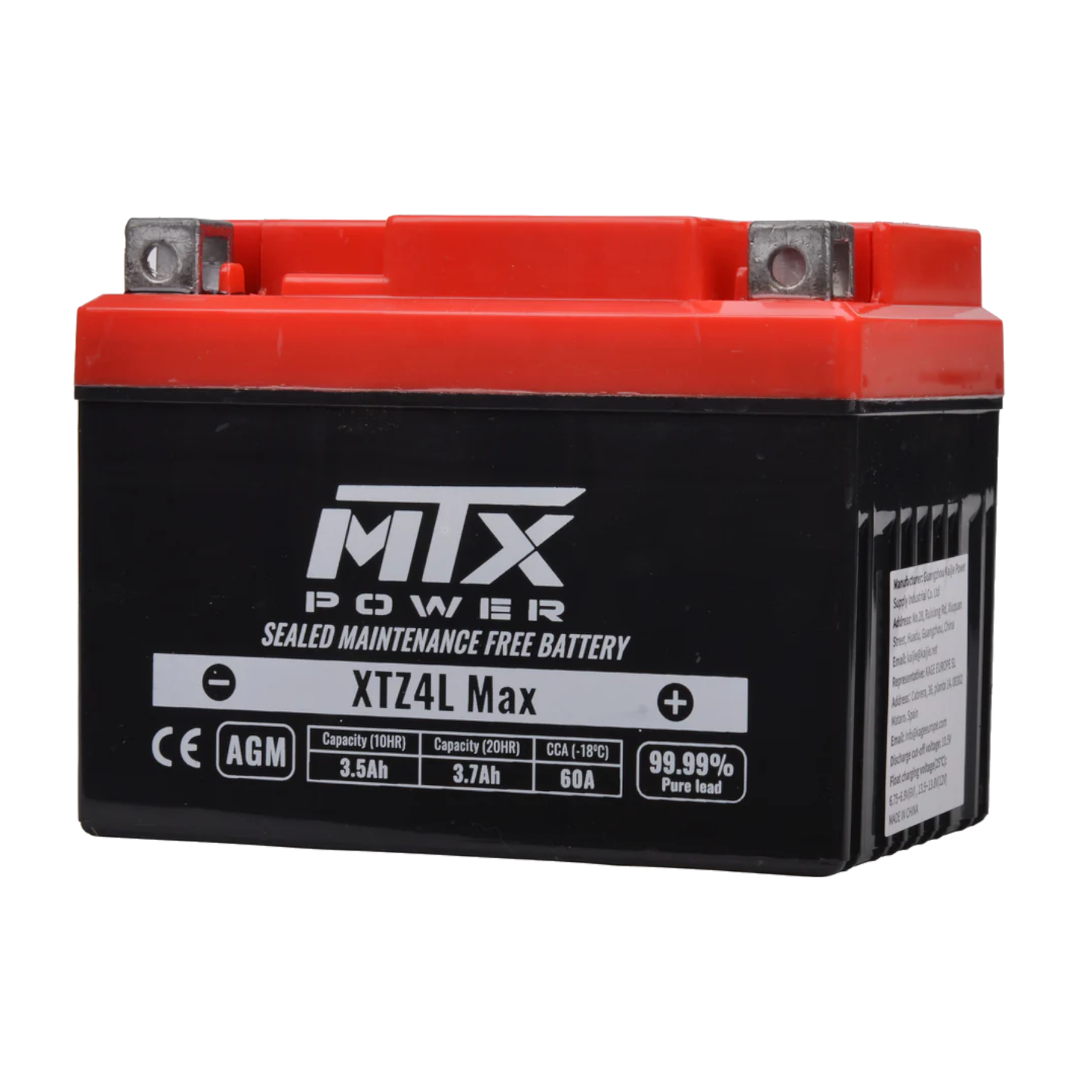 AGM Battery for PIAGGIO QUARTZ 50 1992-1996 MTX