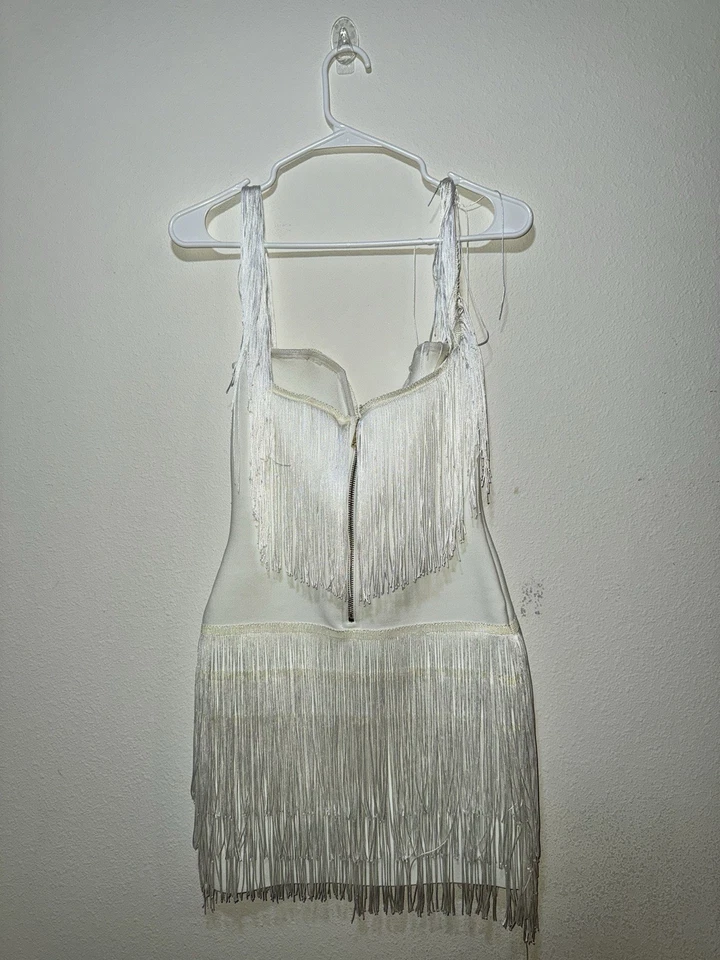 Silver Fringe Mini Dress – Glam Party / Cocktail Style - Image 3 of 4