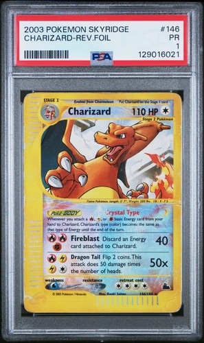 PSA 1 Crystal Charizard 146/144 Skyridge Reverse Holo Rare Pokemon Card - Picture 1 of 2