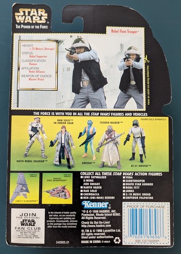 Star Wars Power of the Force Rebel Fleet Trooper Action Figure 1996 Kenner NIB - Picture 2 of 2