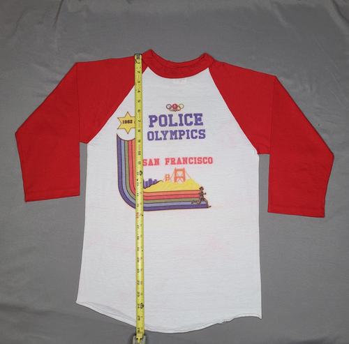 Vintage San Francisco Police Olympics Shirt Mens Small 3/4 Sleeve Running 80s - Picture 17 of 18