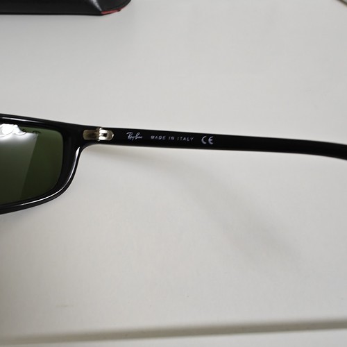 Ray-Ban RB4034 601 3N Black Predator Wrap Around Green Lenses Sunglasses - Picture 17 of 23