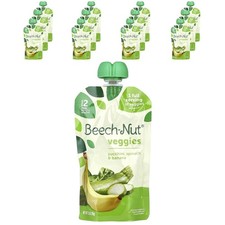 Veggies, 6 Months, Zucchini, Spinach  Banana, 12 Pouches, 3.5 oz 99 g Each