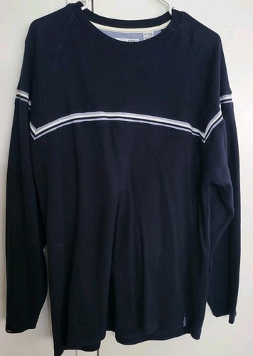 Point Zero Crew Sweatshirt Mens M Blue Stripe