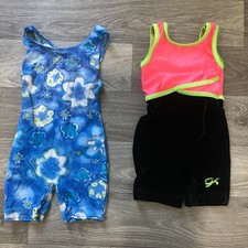 Girls Dance Leotard Short Style Fits Like 4/5 GK And Unmarked Brand Lot Of 2