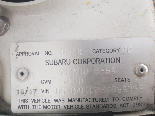 SUBARU OUTBACK 6TH GEN 08/2014-12/2020 STARTER MOTOR FB25 PETROL AUTOMATIC T/M - Picture 10 of 11
