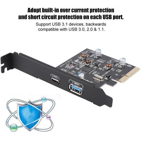 10Gbps Type A && Type C Port PCI Expansion Controller Card Adapter FY - Afbeelding 3 van 7
