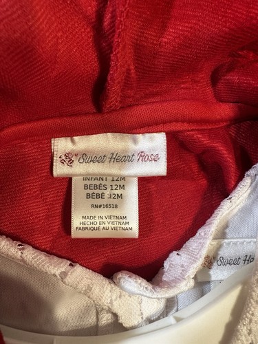 Sweet Heart Rose Kleinkind Mädchen rot/weiß 2-teiliges Festtagskleid mit Kapuze Cardigan neu - Bild 7 von 18