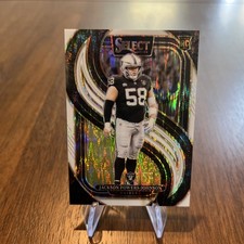 2024 Panini Select White Prizm Shock Jackson Powers Johnson /199 Rookie Raiders