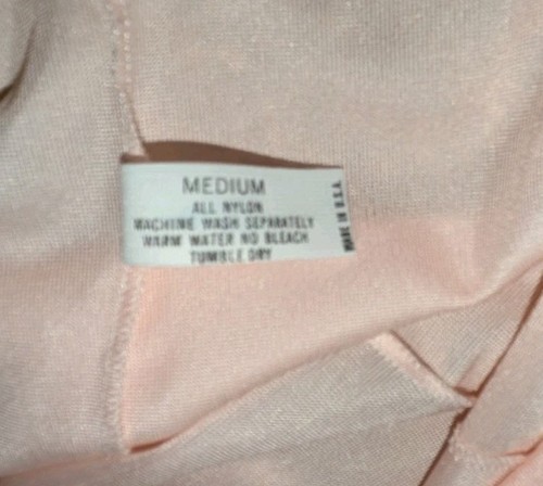 Vtg Shadowline Long Nightgown Size M Blush Pink Nylon, Spandex Fitted Bodice - Picture 11 of 11