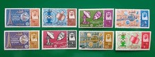QATAR 1966 MNH** SUPERB NEW CURRENCY OVERPRINTS Cpl SET SPACE ITU UNMOUNTED MINT