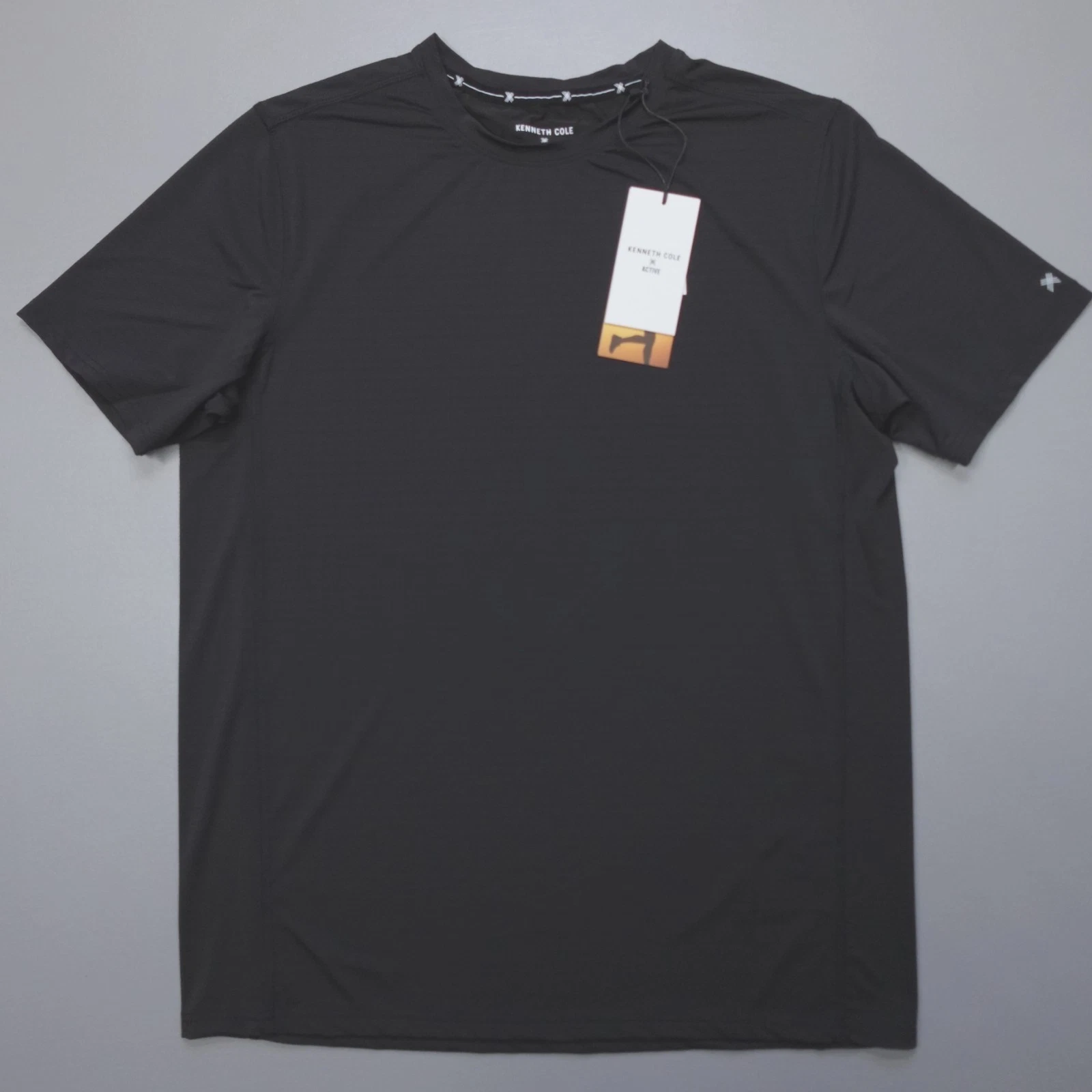 Kenneth Cole Men's Tech SS Shirt Silky Mesh Stretch Wicking Soft Black
