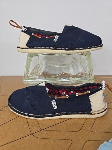 Ballerine Toms Bimini donna 8M cucitura Alpargatas tessuto blu slip on elastiche usate in ottime condizioni - Foto 13 di 14