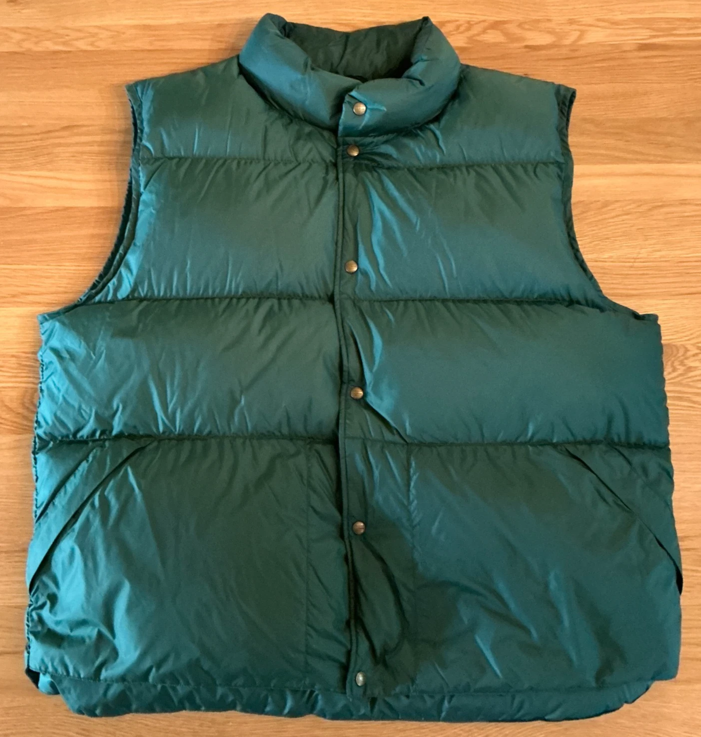 LL Bean Outdoors Down Puffer Vest Mens XXL Tall Green Packable Hiking Winter