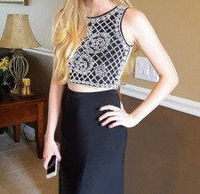 Xscape 2-Piece Black & White Prom Dress Size 2