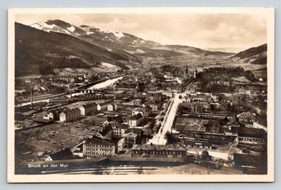 Bruck an der Mur Austria Panoramic View Vintage Real Photo Postcard c1920s
