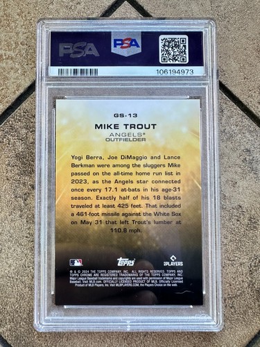 Mike Trout 2024 Topps Colección Dorada Tormenta Dorada Cromo/24 PSA 9 - Imagen 2 de 2