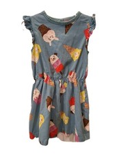 Mini Boden Animal Ice-cream Print Frill Sleeve Twirl Dress Size 2-3